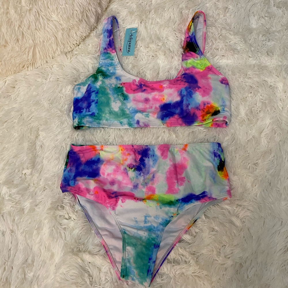 Tie-dye high waisted bikini